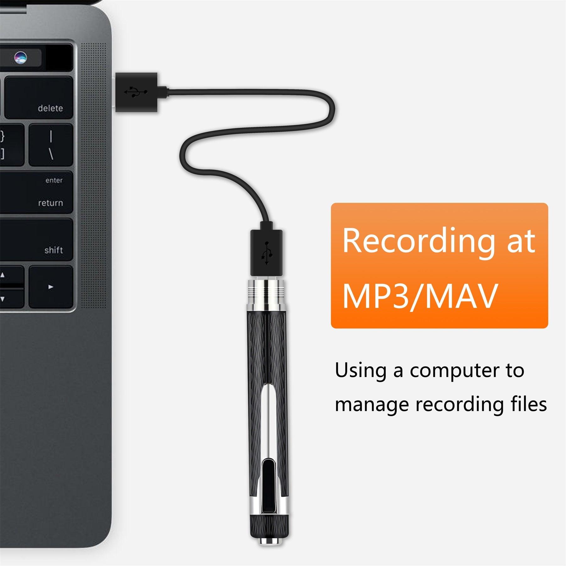 32GB Portable Digital Voice Recorder for Lectures Meetings Classes USB MP3 Playback - Hear+Hi